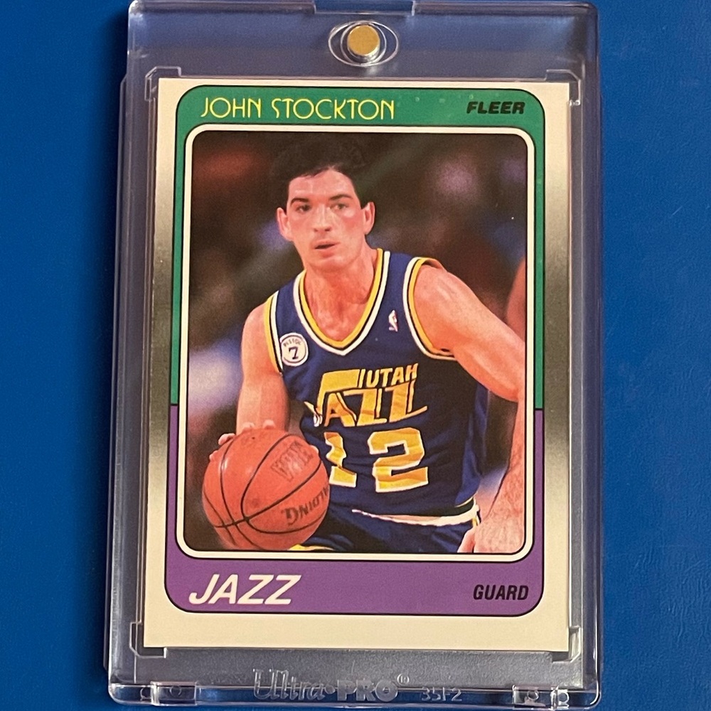 John Stockton #115 [Rookie] 1988-89 Fleer Basketball Trading Card